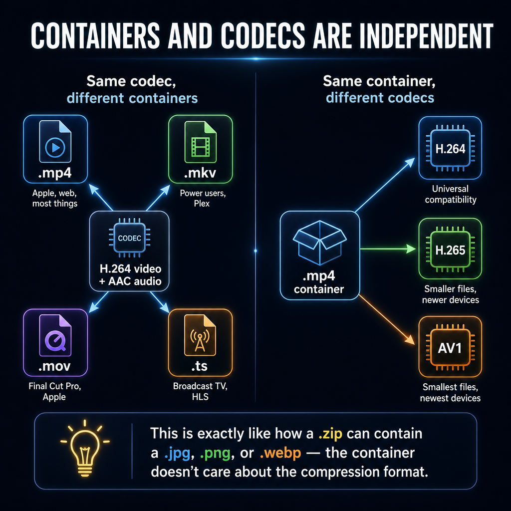 A beautiful diagram on a dark background showing the independence of containers…