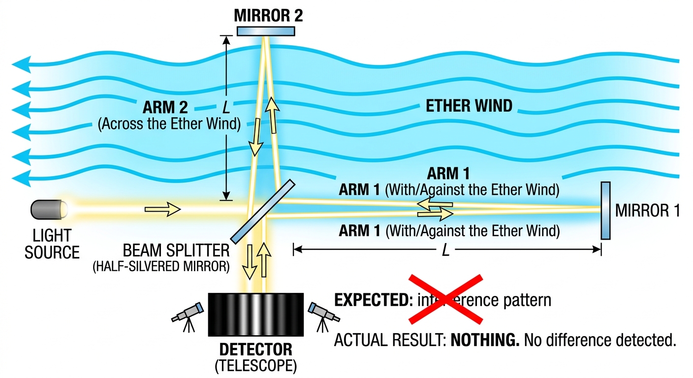 The Michelson-Morley interferometer experiment
