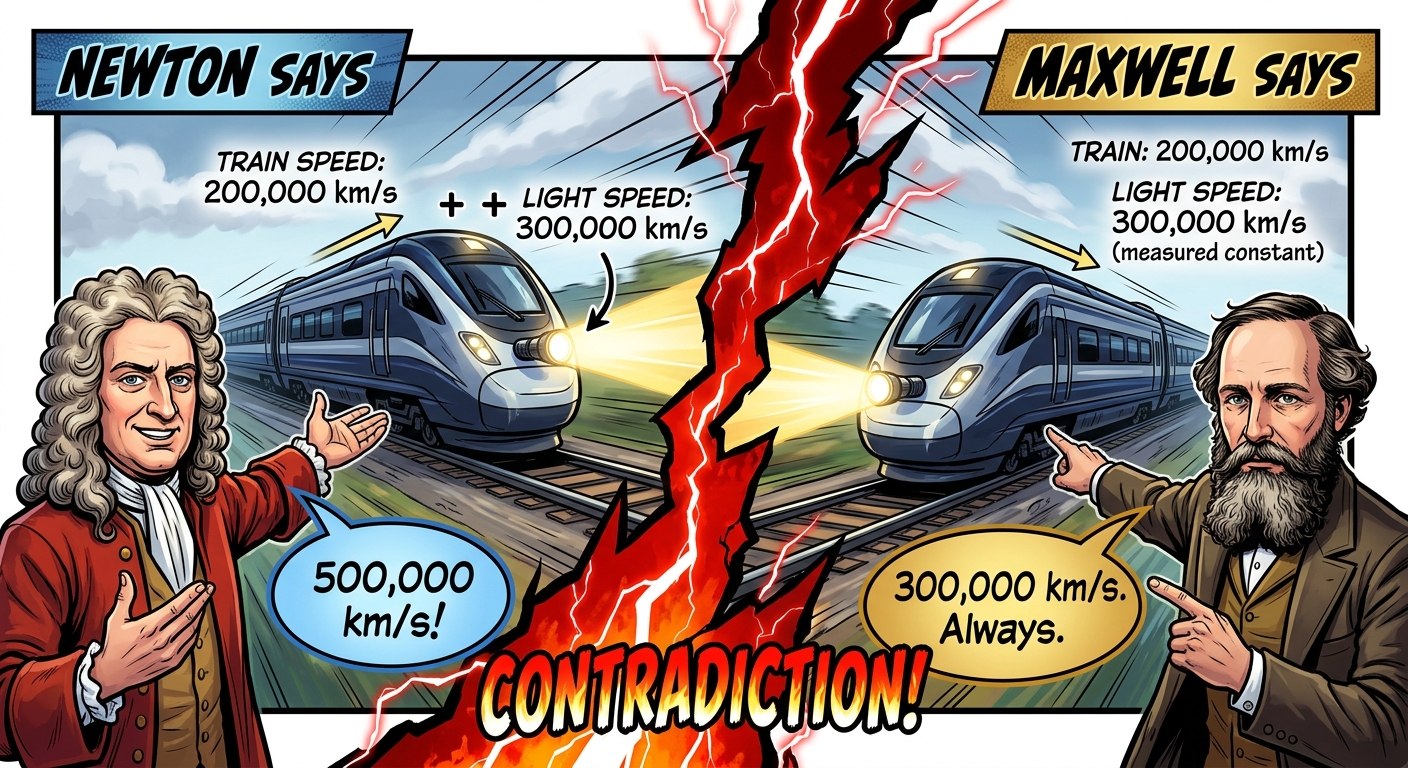 Newton vs Maxwell — the great contradiction